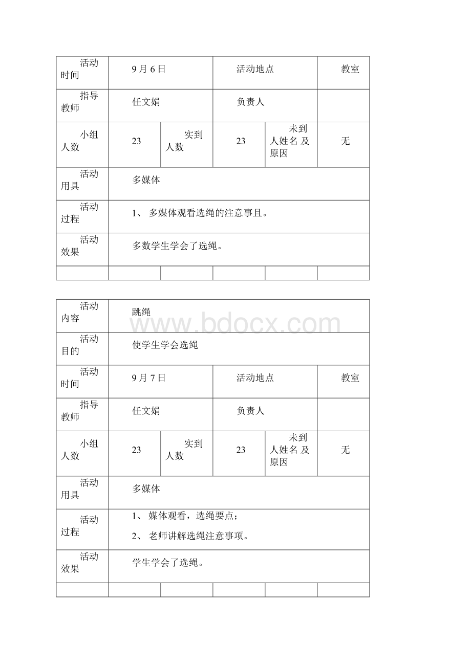 一一班第二课堂活动记录表.docx_第3页