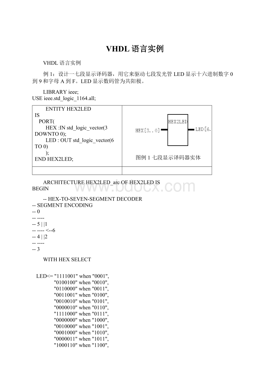 VHDL语言实例Word下载.docx