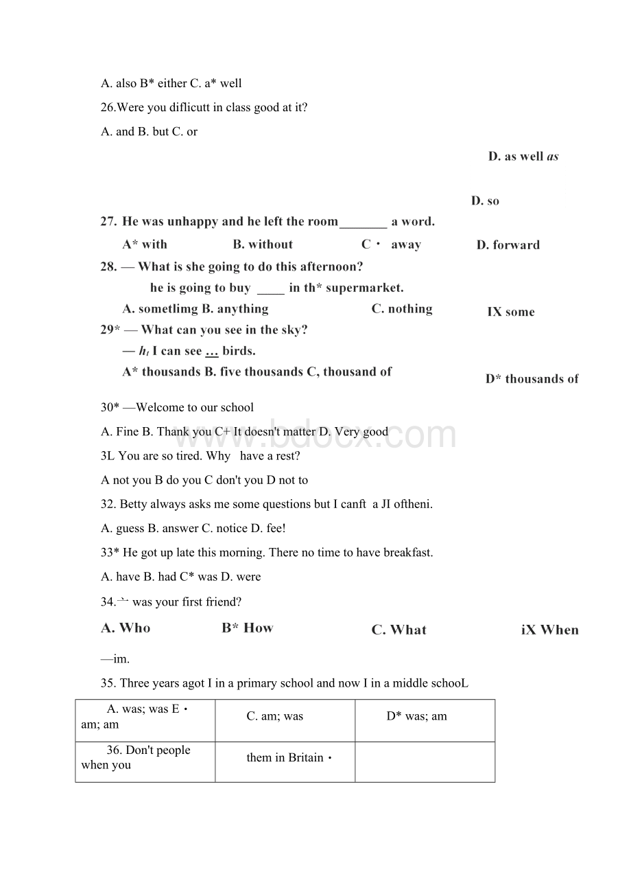 天津市红桥区七年级英语下学期期末考试试题扫描版含听力.docx_第3页