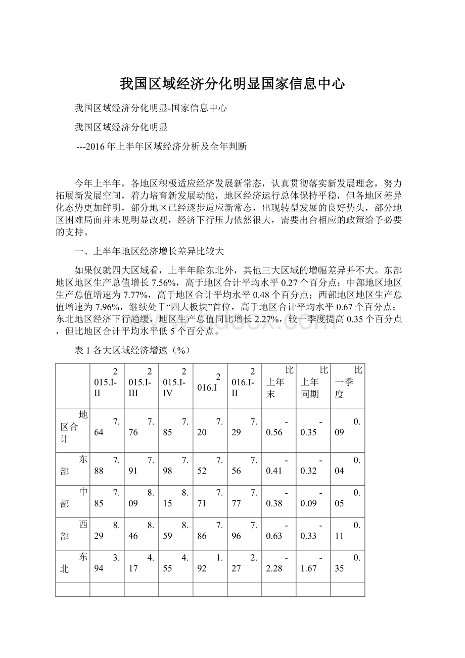 我国区域经济分化明显国家信息中心.docx_第1页