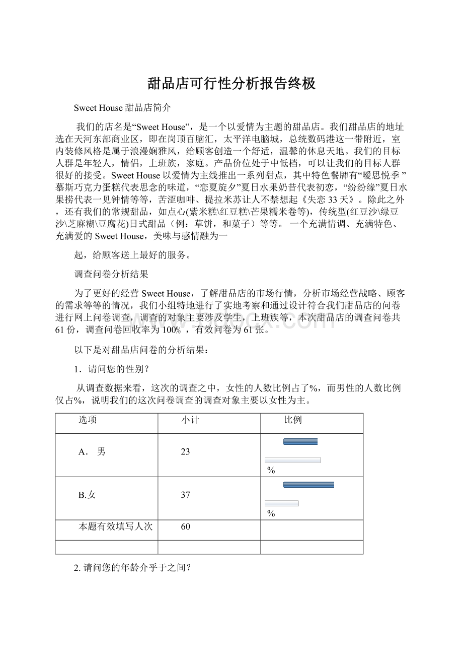 甜品店可行性分析报告终极Word格式文档下载.docx_第1页