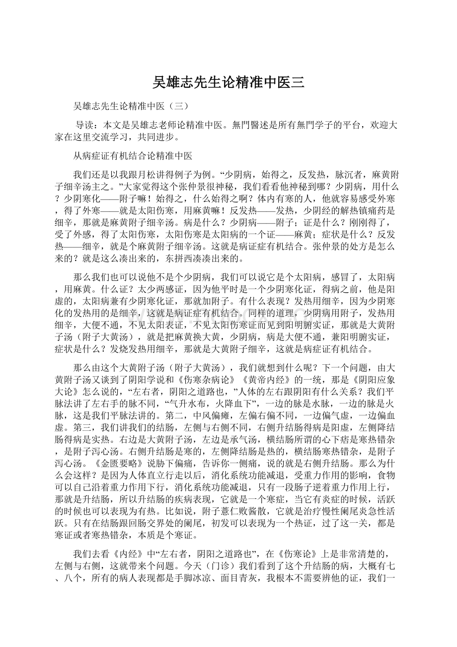 吴雄志先生论精准中医三文档格式.docx_第1页
