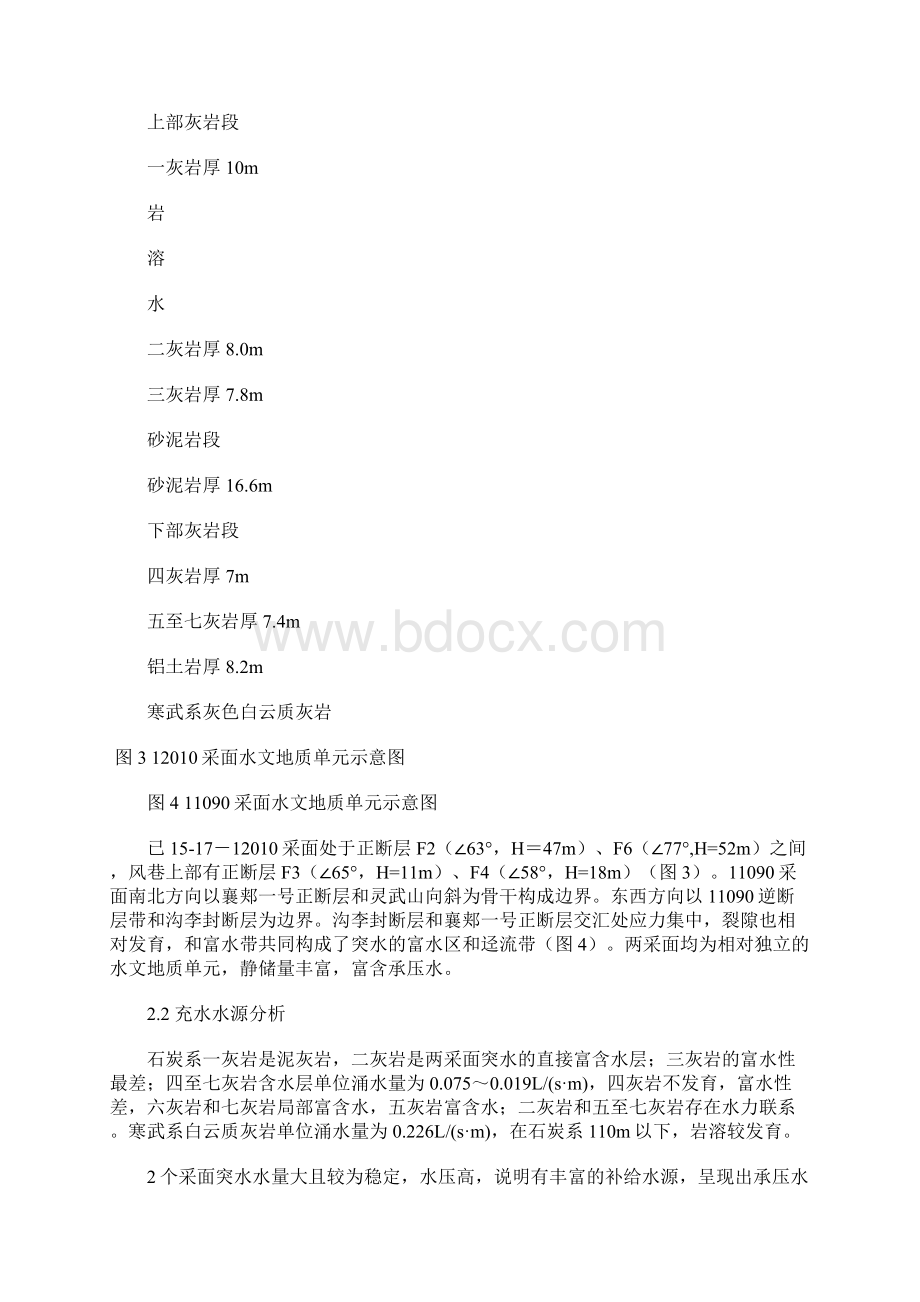 平顶山十三矿突水特征与原因分析简易版Word格式文档下载.docx_第3页