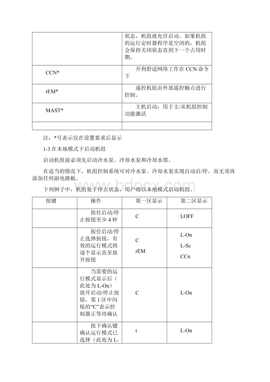 开利30HXC螺杆冷水机组操作程序与故障代码Word下载.docx_第2页