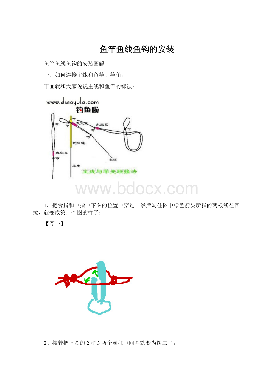 鱼竿鱼线鱼钩的安装Word下载.docx_第1页