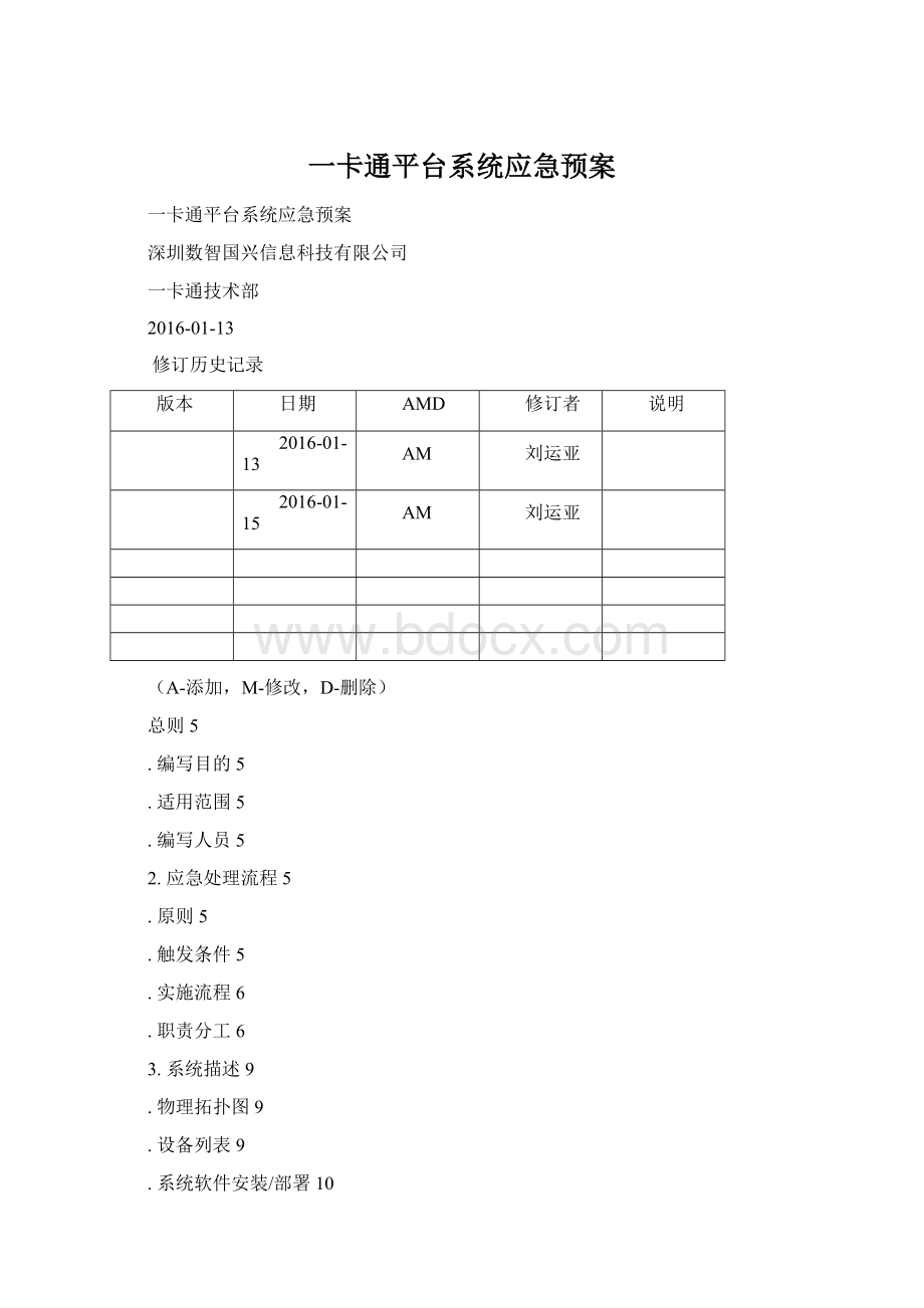 一卡通平台系统应急预案.docx_第1页