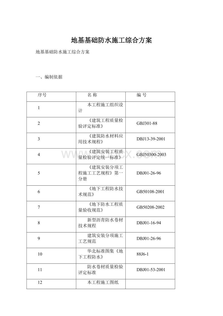 地基基础防水施工综合方案.docx