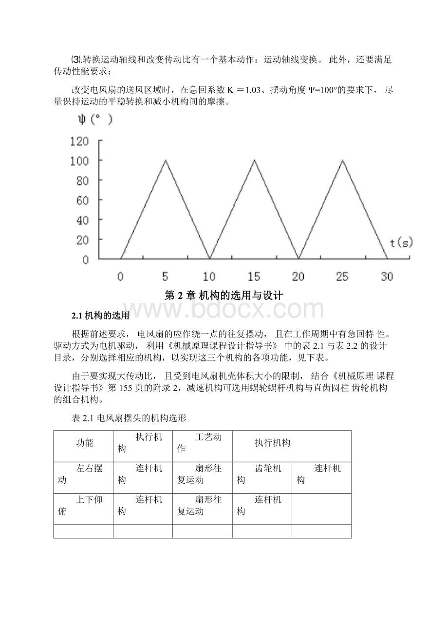 台式电风扇摇头装置机构设计机械设计制造及其自动化专业毕业设计毕业论文.docx_第3页