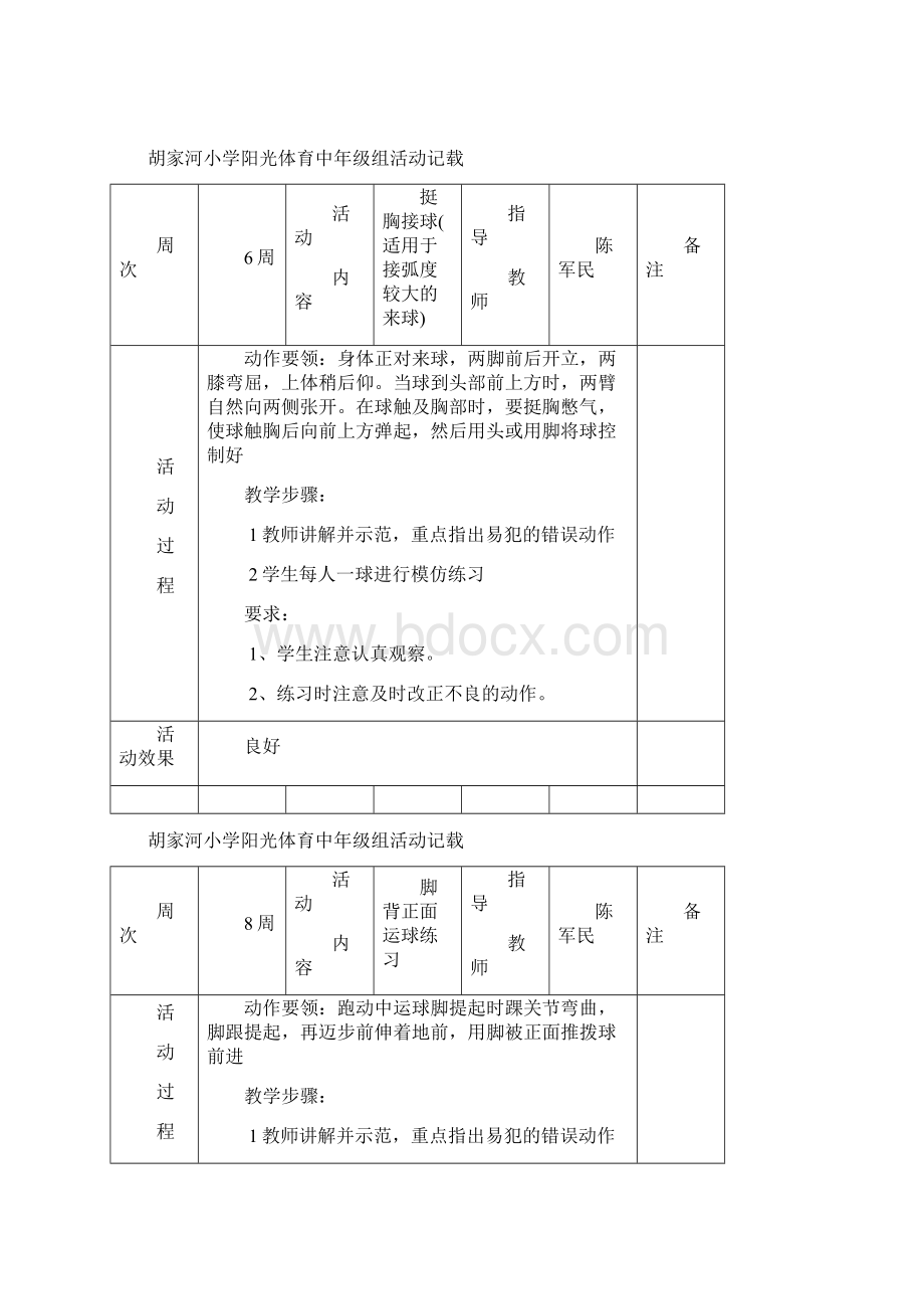 小学体育课外活动记录表118doc1.docx_第2页