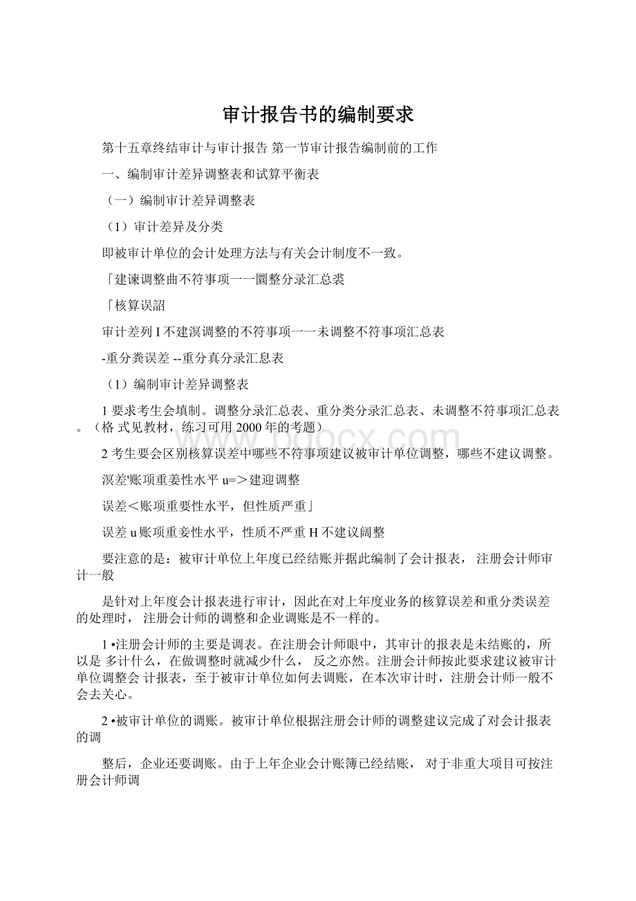 审计报告书的编制要求文档格式.docx