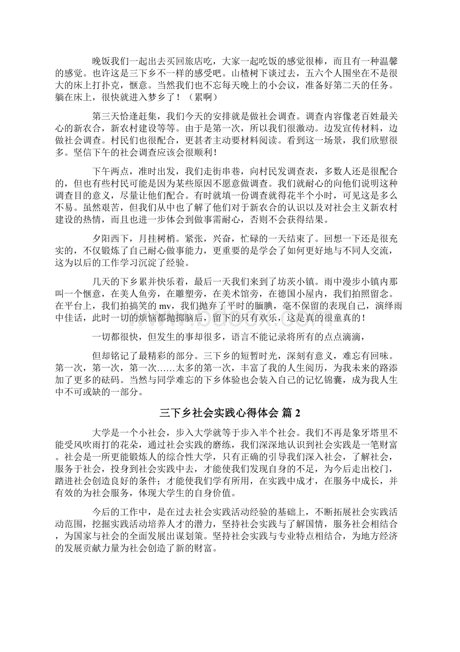 实用的三下乡社会实践心得体会8篇Word文档格式.docx_第2页