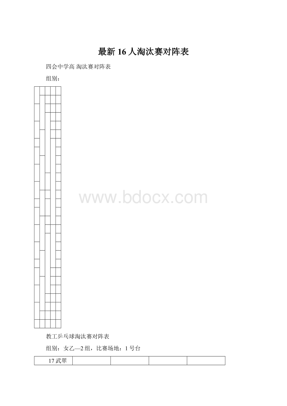 最新16人淘汰赛对阵表Word下载.docx