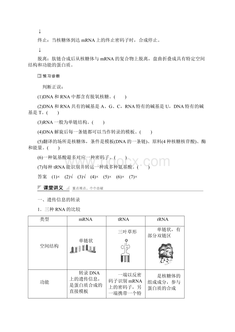 高中生物第4章第1节基因指导蛋白质的合成课时作业新人教版必修21.docx_第3页