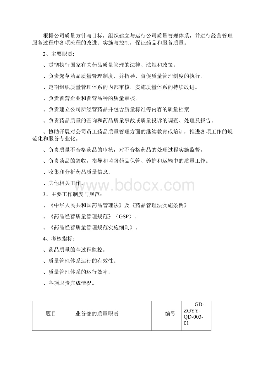 药品质量管理文件 岗位职责Word文档格式.docx_第3页