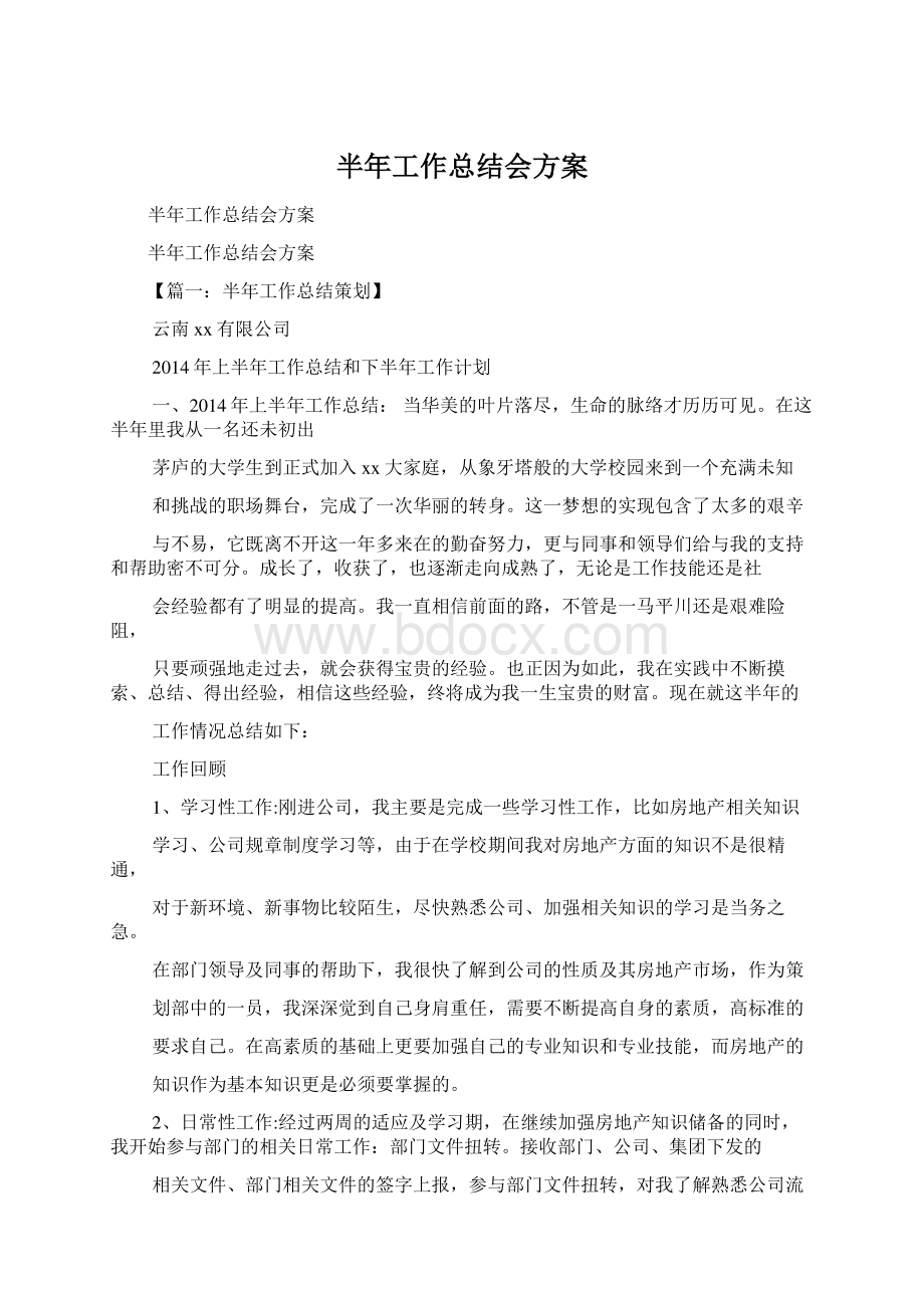 半年工作总结会方案.docx_第1页