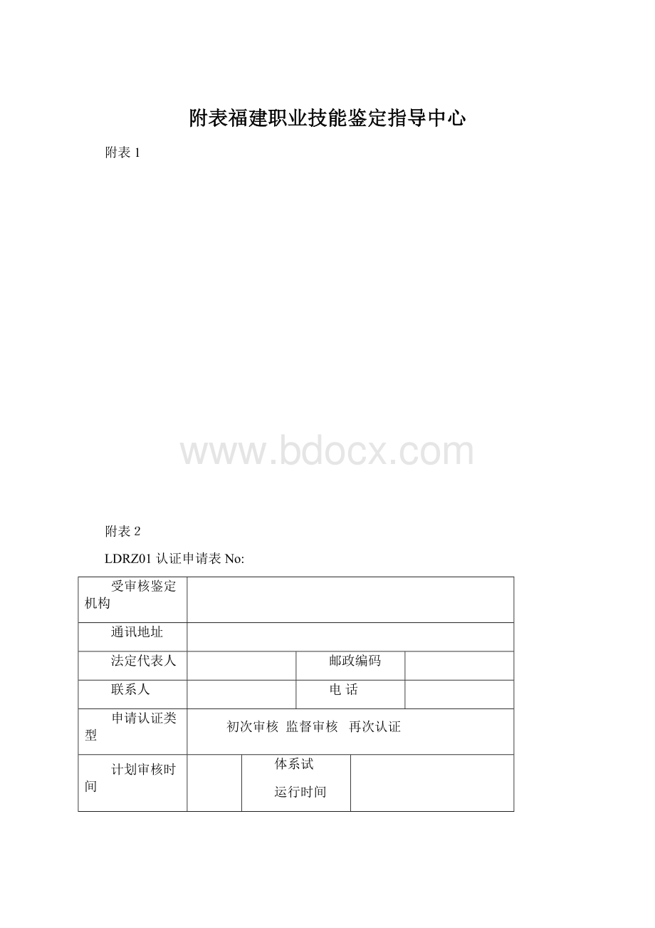 附表福建职业技能鉴定指导中心.docx_第1页