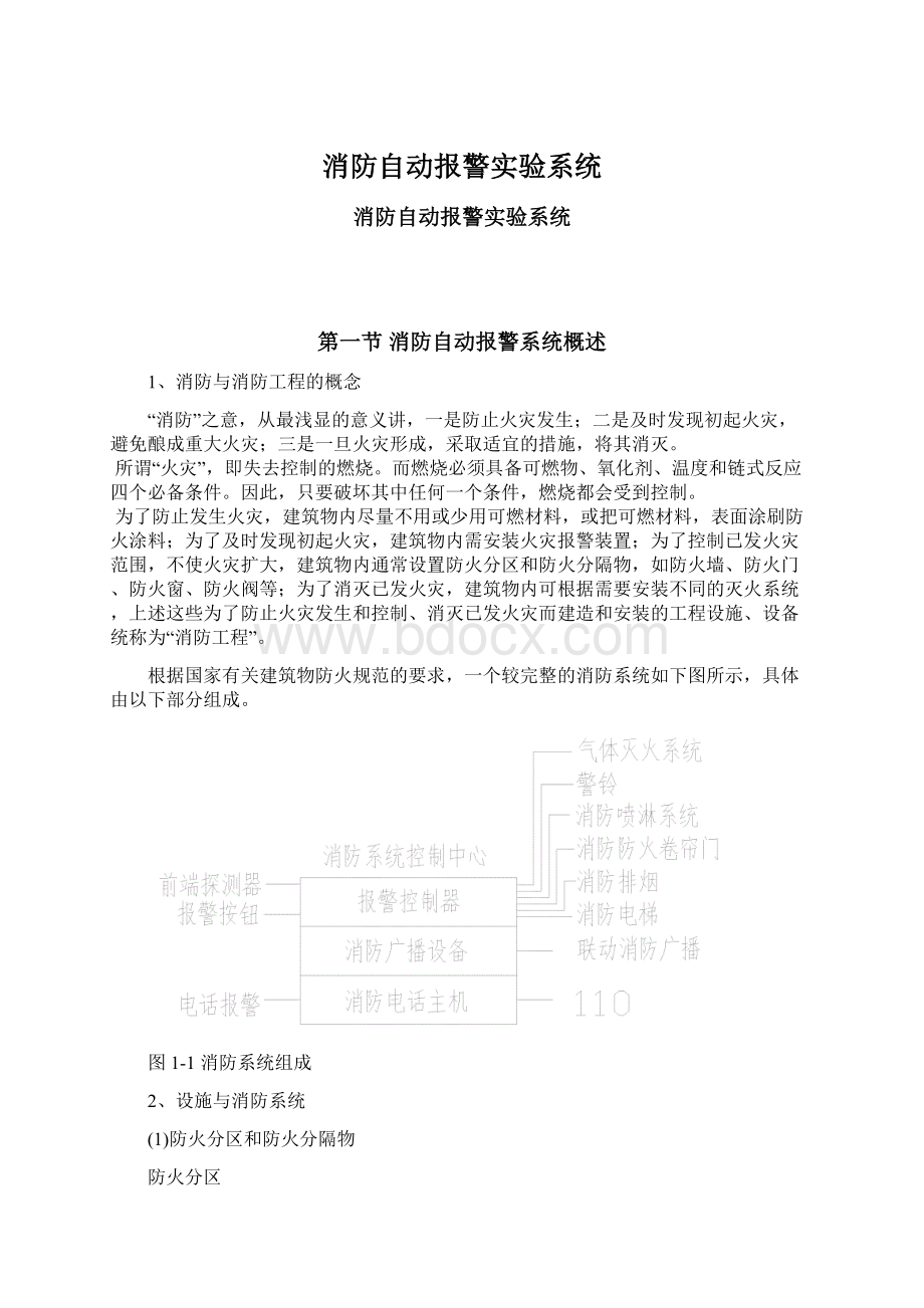 消防自动报警实验系统.docx_第1页