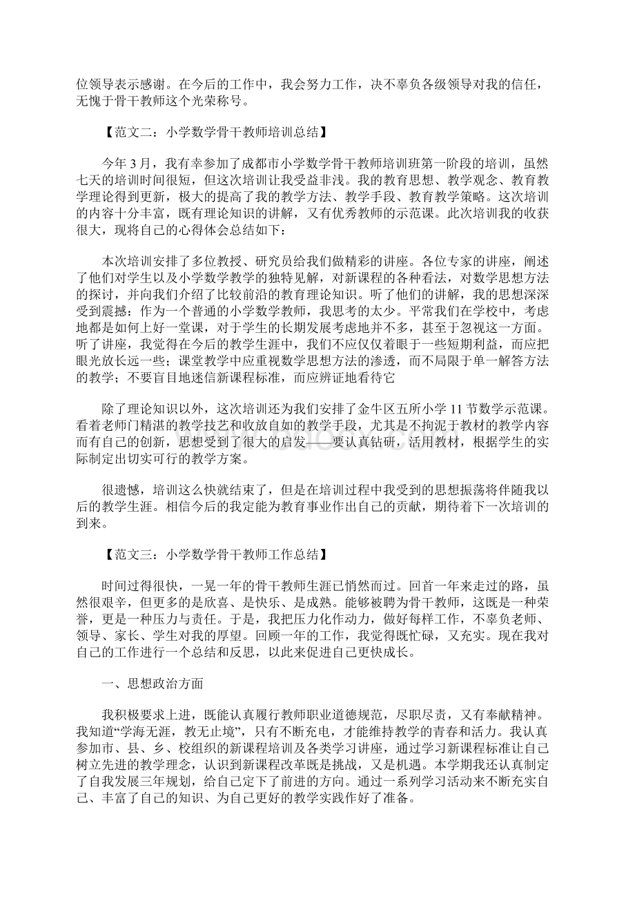 小学数学骨干教师工作总结Word文档格式.docx_第3页