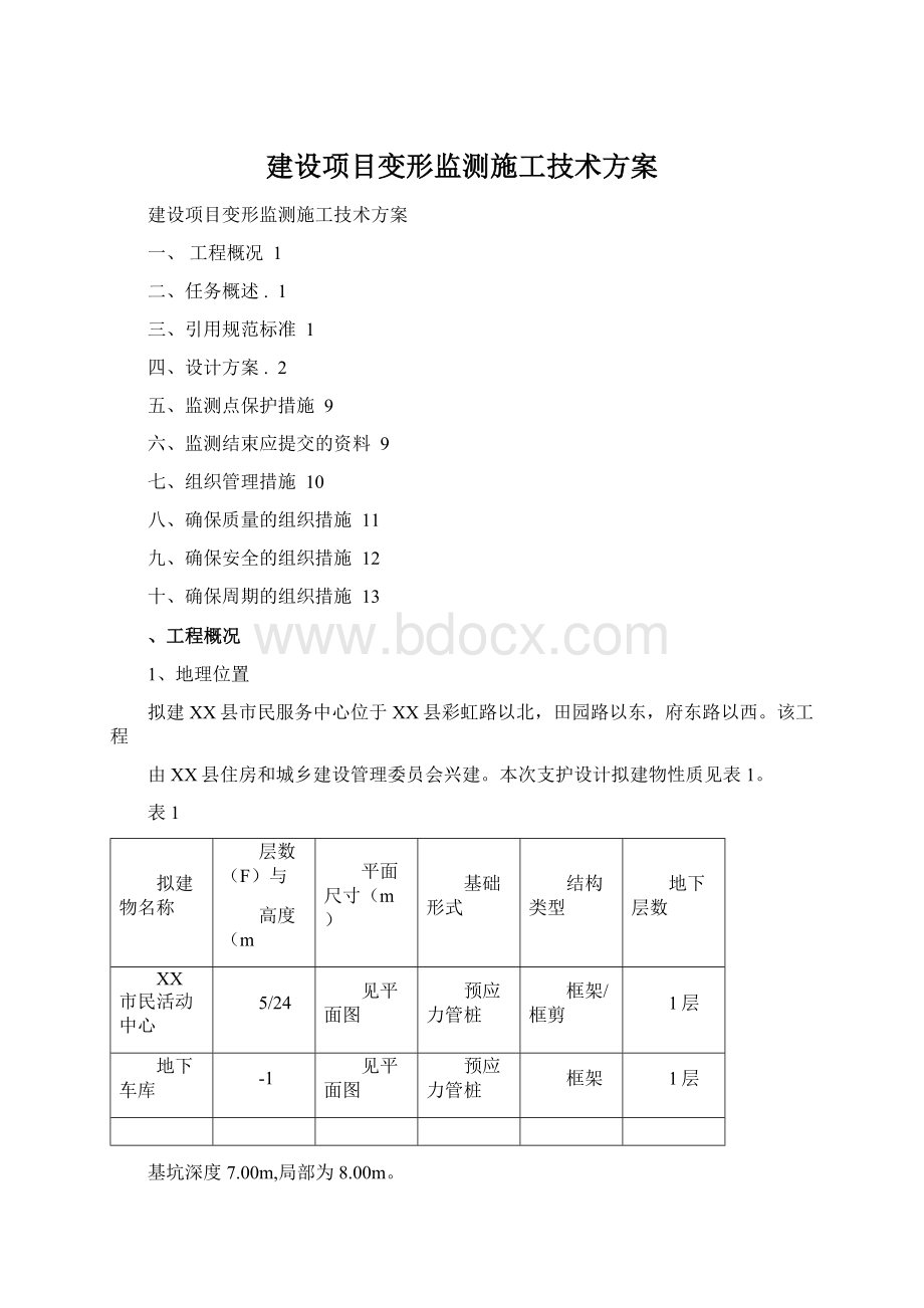 建设项目变形监测施工技术方案.docx_第1页