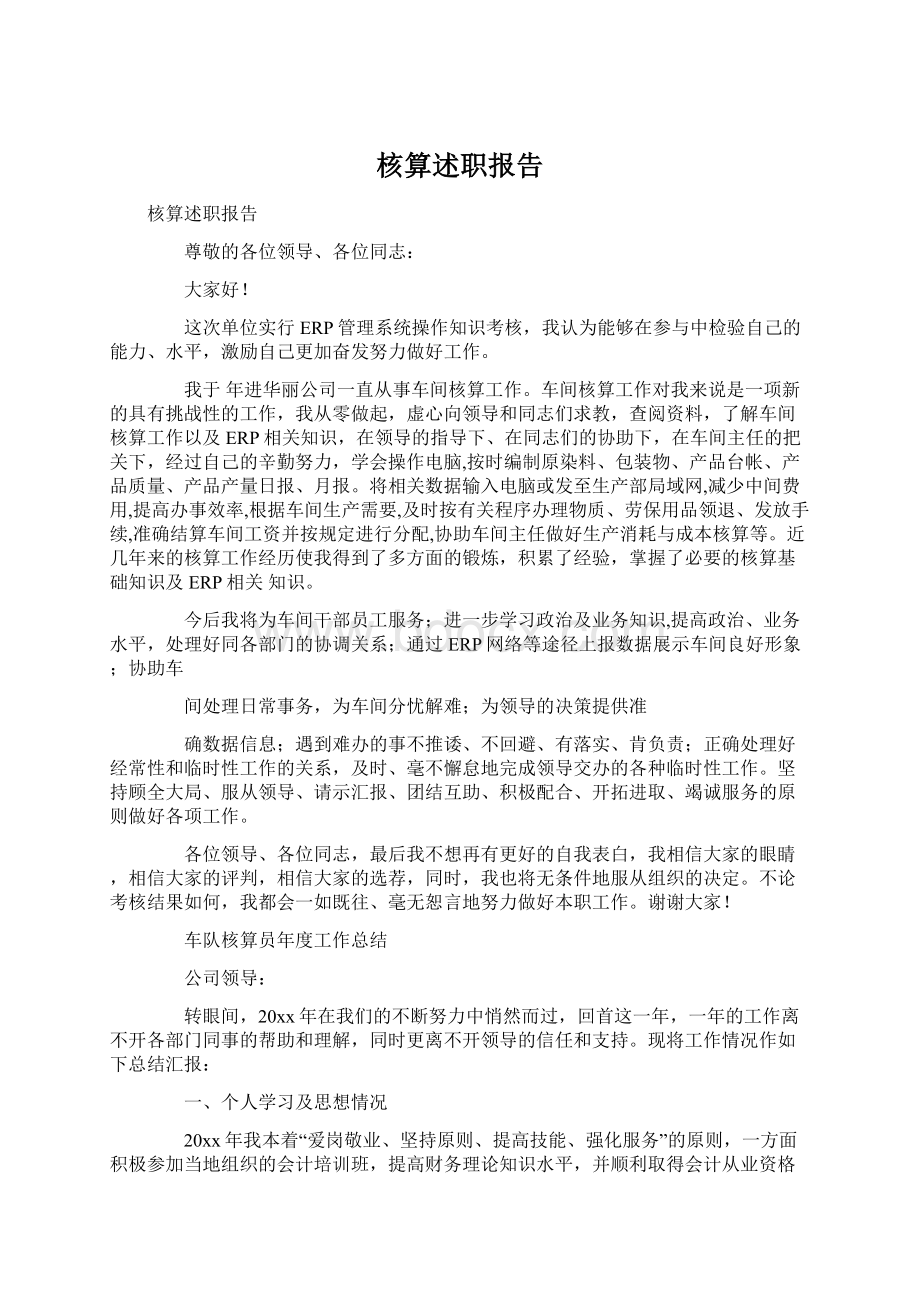 核算述职报告.docx_第1页