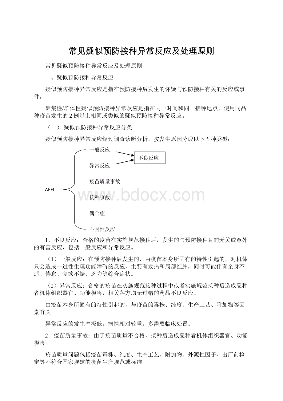 常见疑似预防接种异常反应及处理原则Word文件下载.docx_第1页