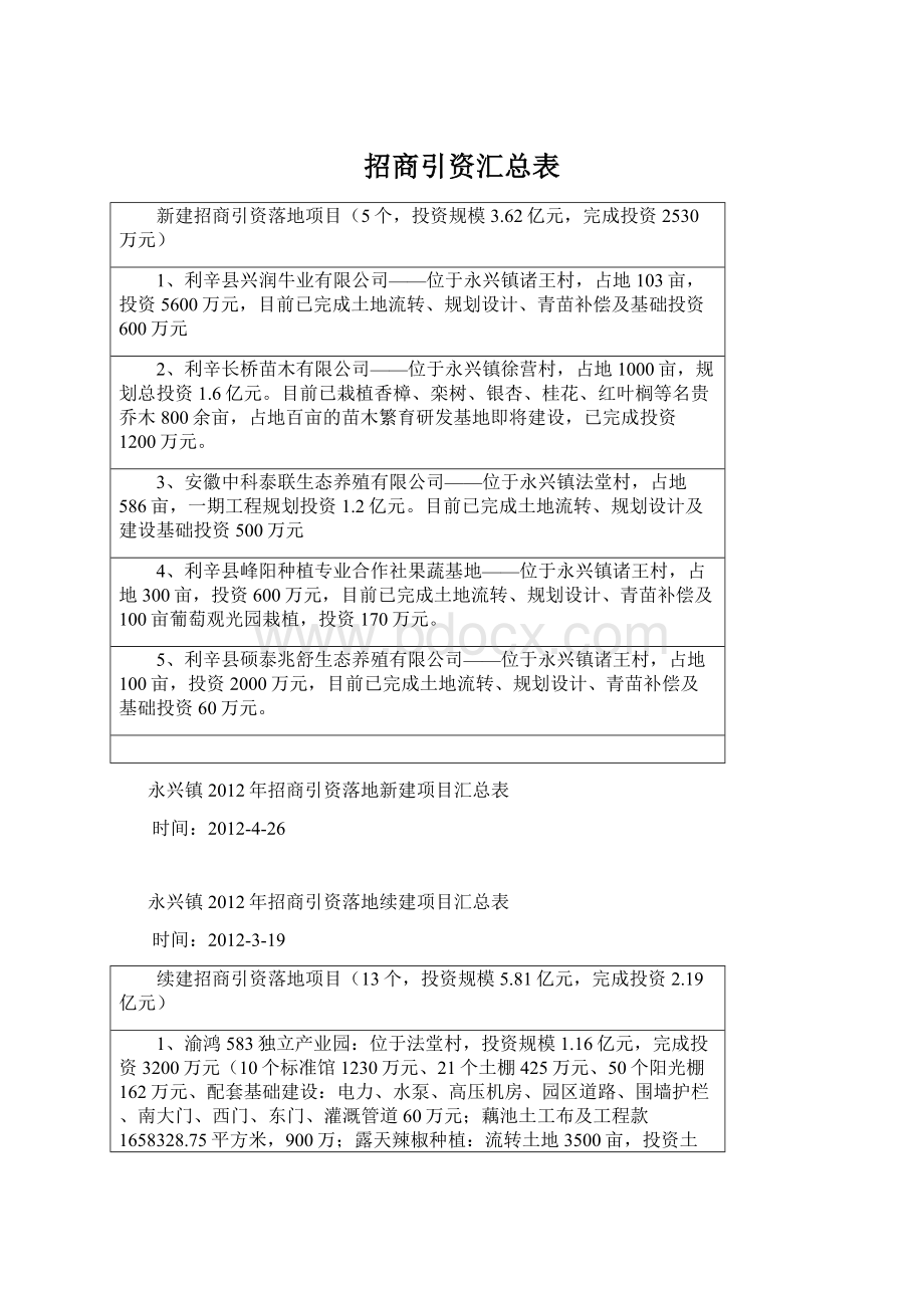 招商引资汇总表Word文件下载.docx_第1页