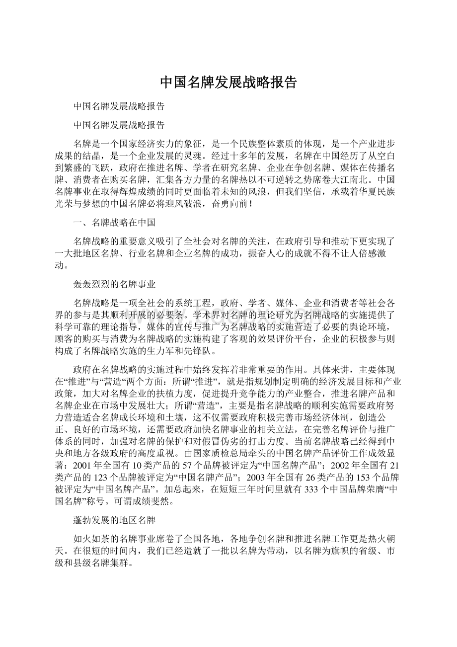 中国名牌发展战略报告.docx_第1页