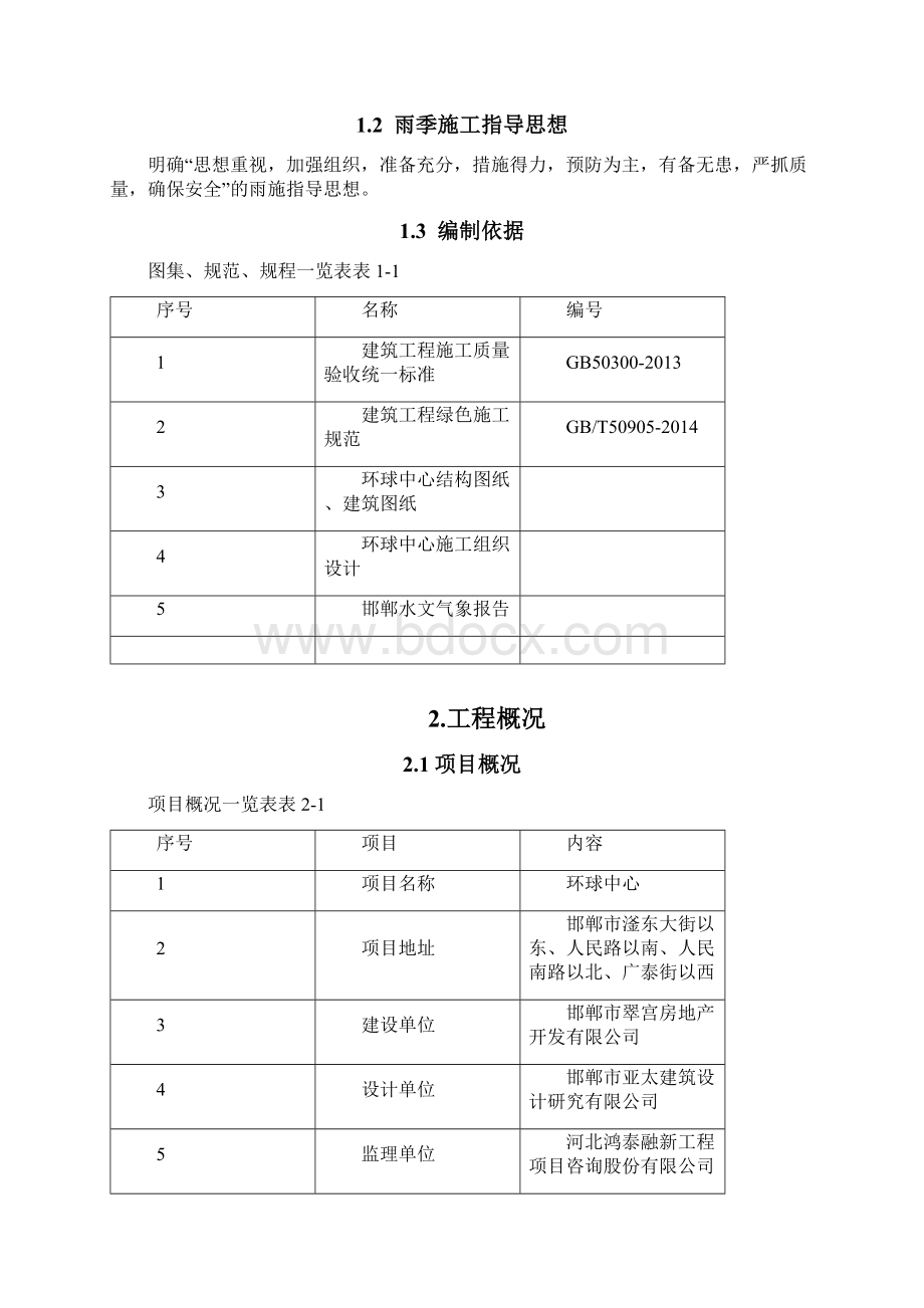 邯郸环球中心雨季施工方案Word格式文档下载.docx_第2页