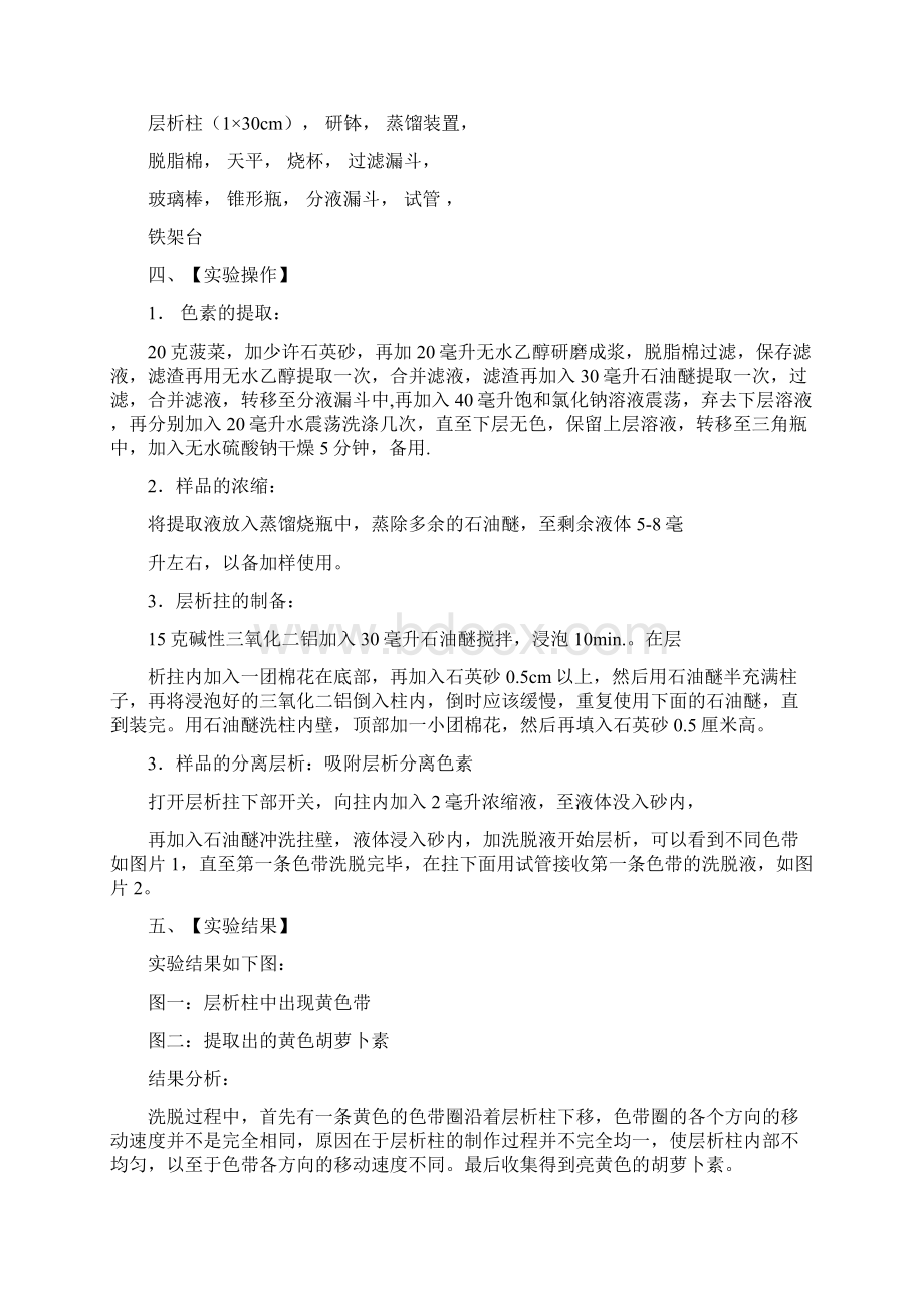 柱层析实验报告Word文档下载推荐.docx_第2页