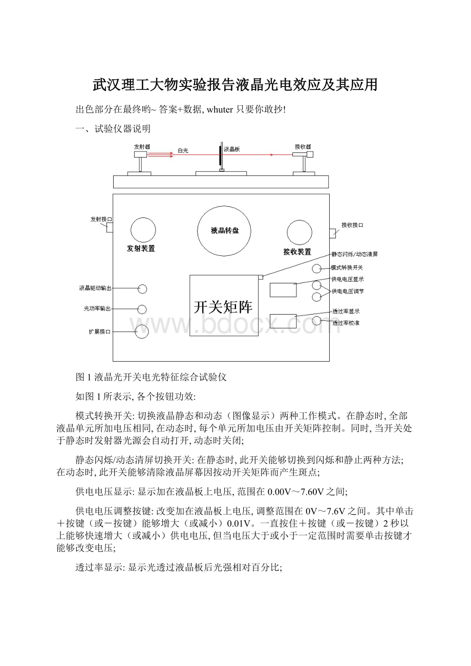 武汉理工大物实验报告液晶光电效应及其应用.docx