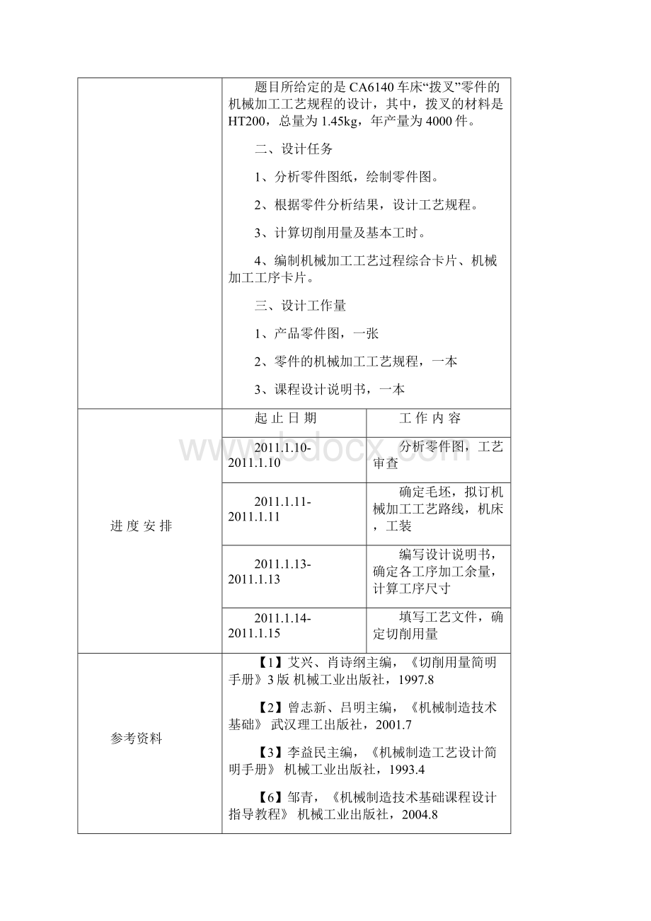 机械制造课程设计CA6140车床拨叉零件的机械加工工艺规程.docx_第3页