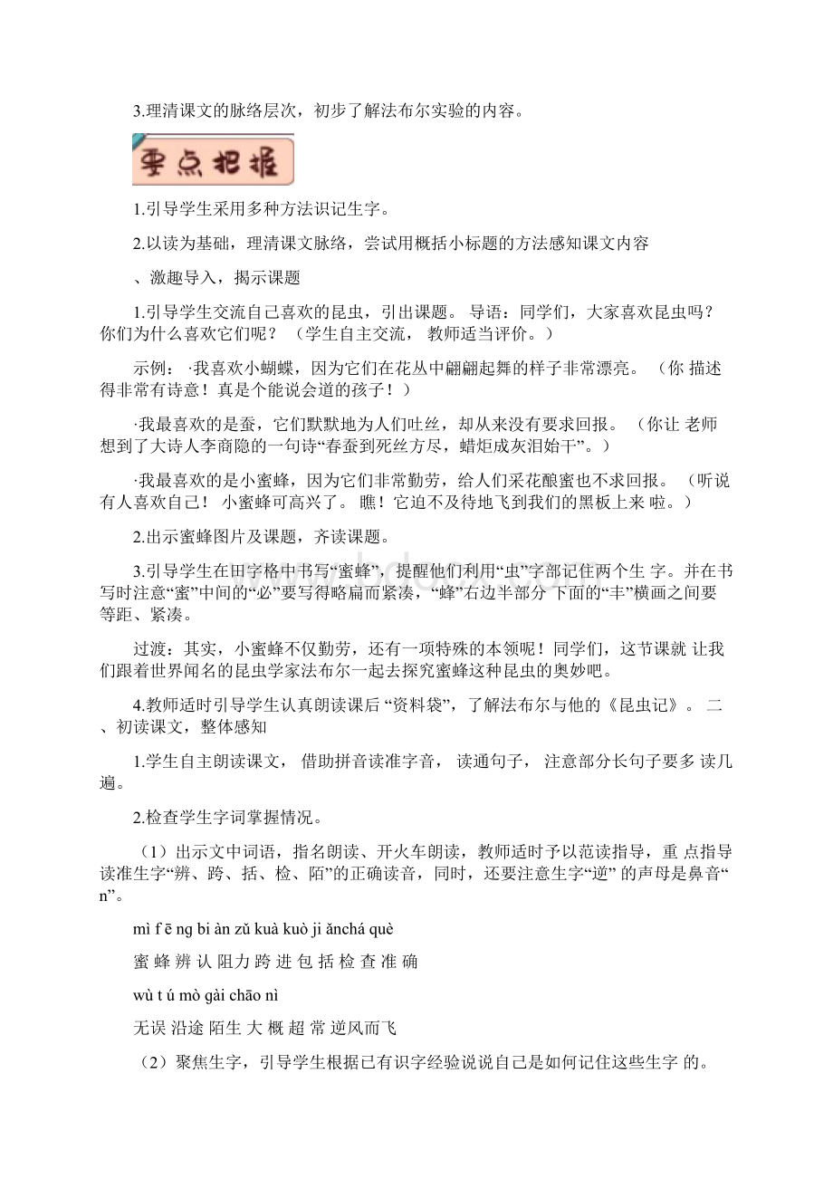 14蜜蜂教案Word文档下载推荐.docx_第2页