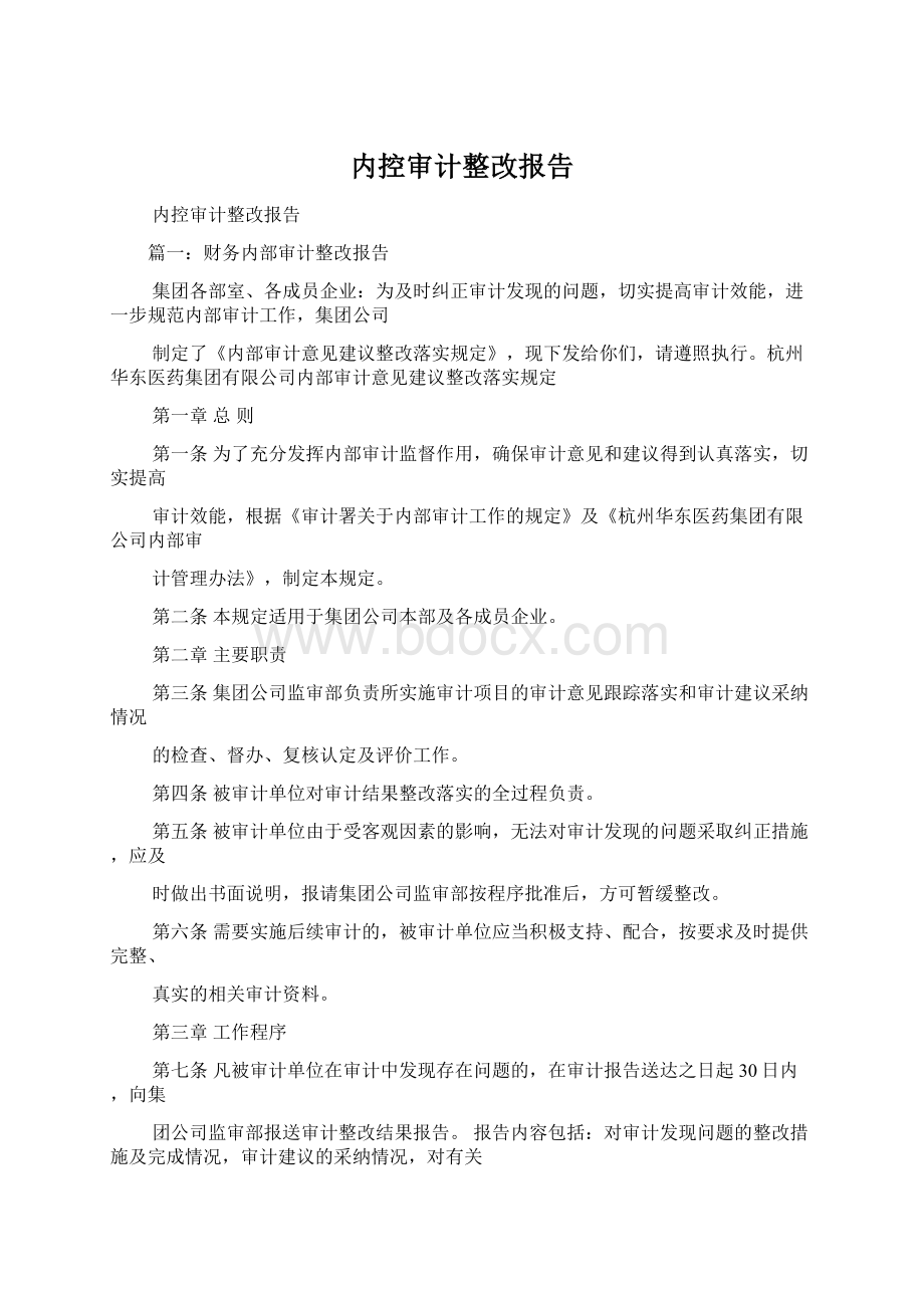 内控审计整改报告文档格式.docx