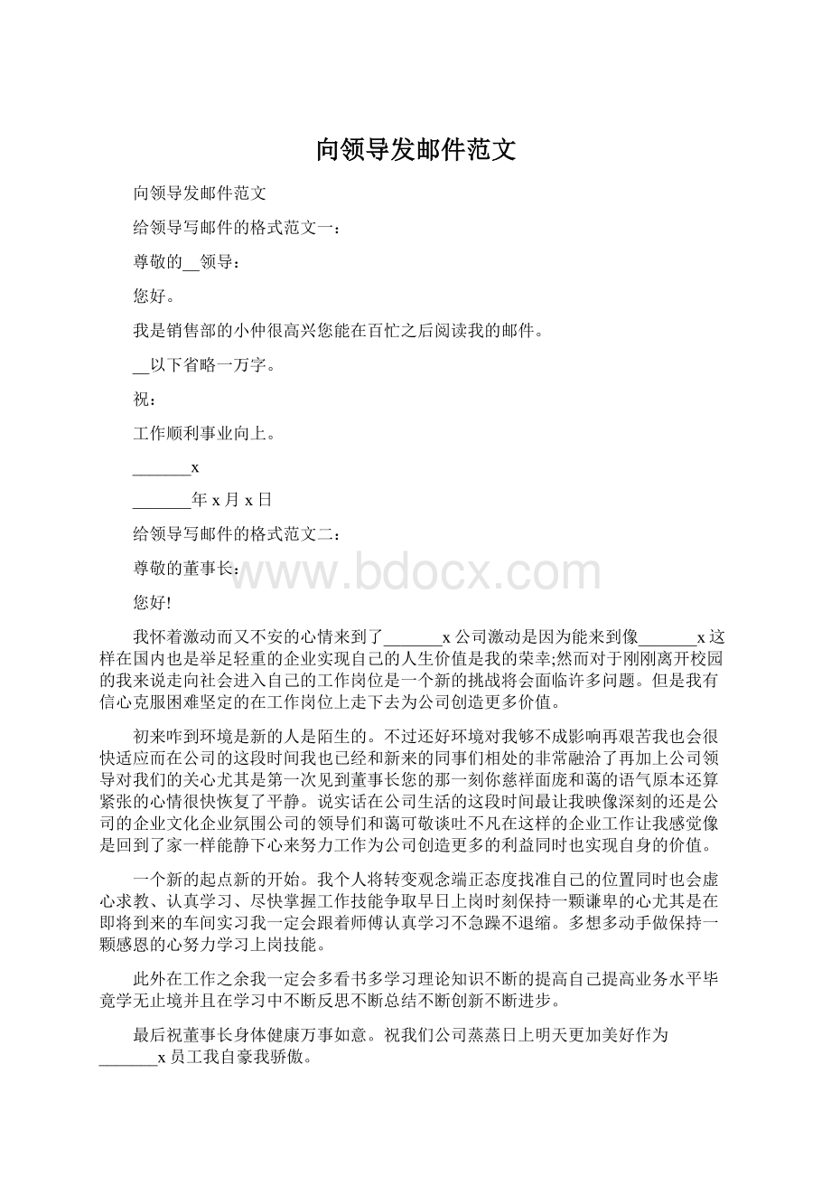 向领导发邮件范文文档格式.docx