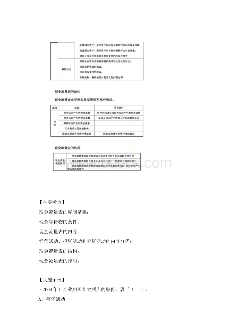 一建经济1Z10现金流量表的内容和作用Word格式文档下载.docx_第2页