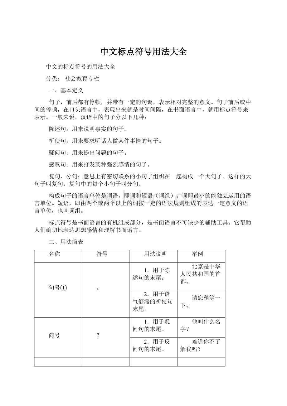 中文标点符号用法大全.docx