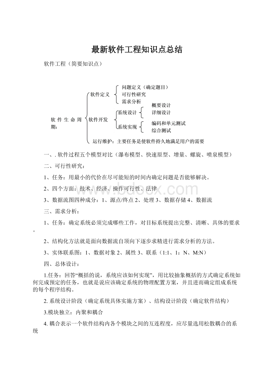 最新软件工程知识点总结.docx_第1页