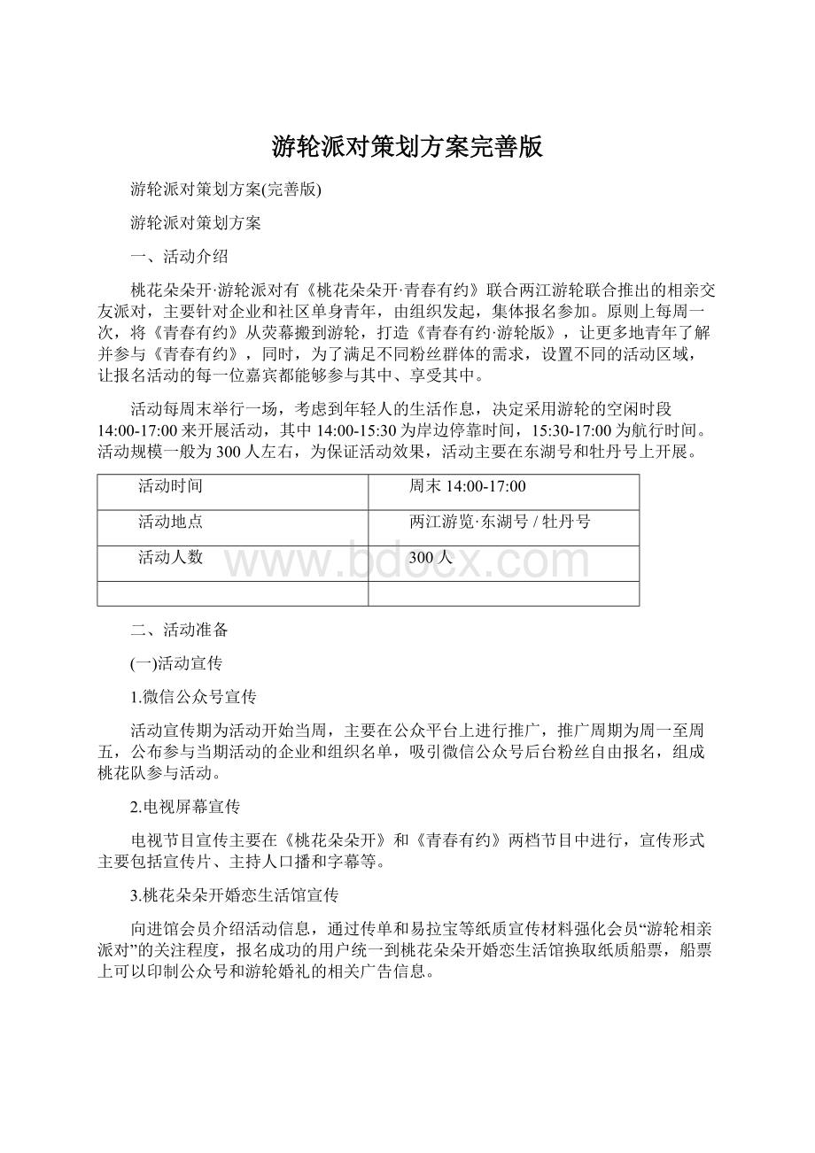 游轮派对策划方案完善版.docx