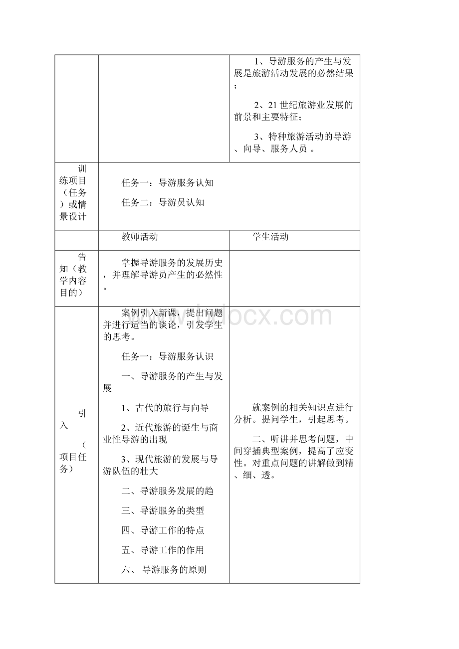 导游业务课程单元教案设计.docx_第2页