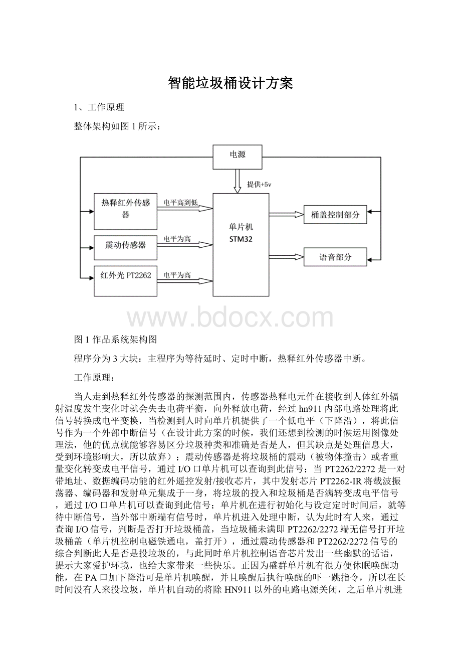 智能垃圾桶设计方案Word文档格式.docx_第1页