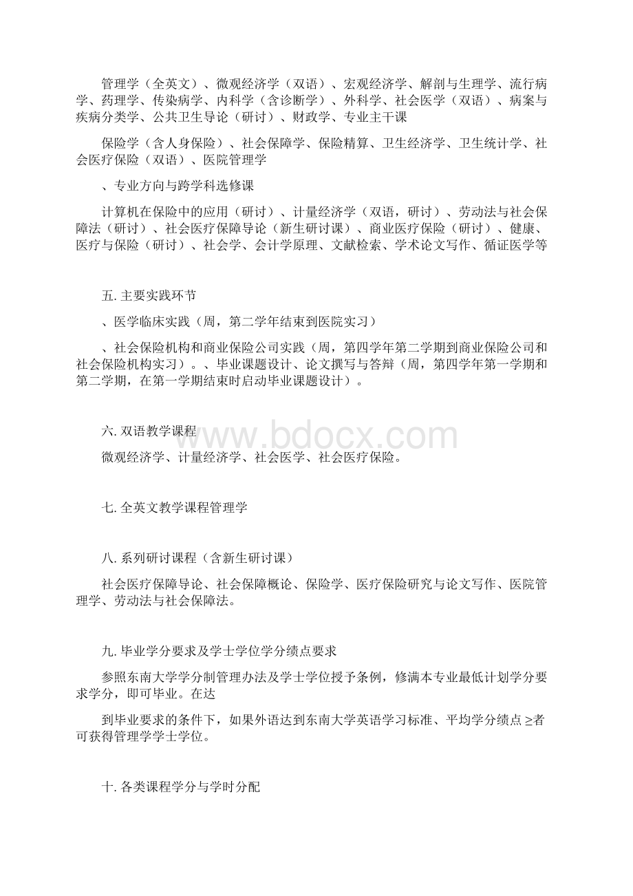 东南大学级劳动与社会保障本科专业培养方案教案资料Word格式文档下载.docx_第2页