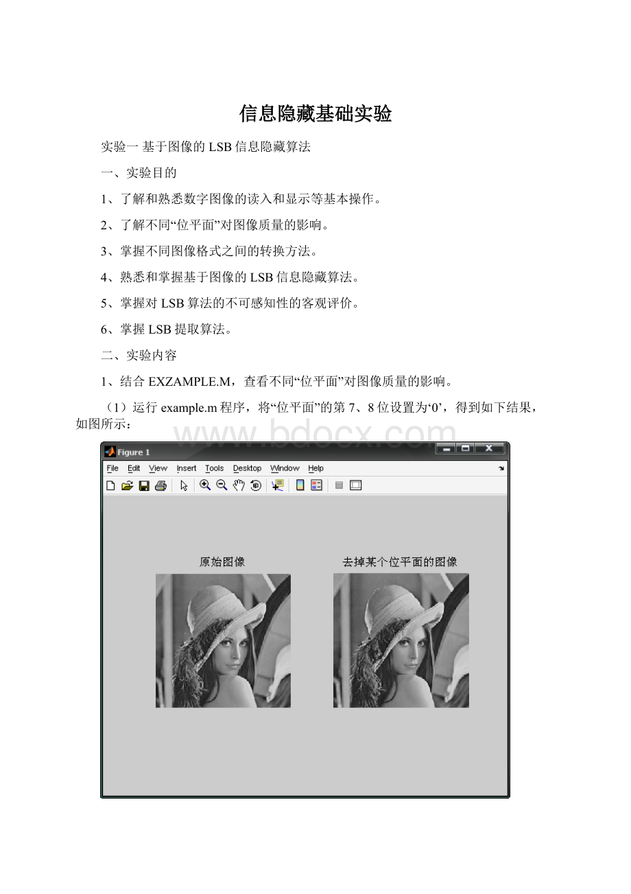 信息隐藏基础实验.docx
