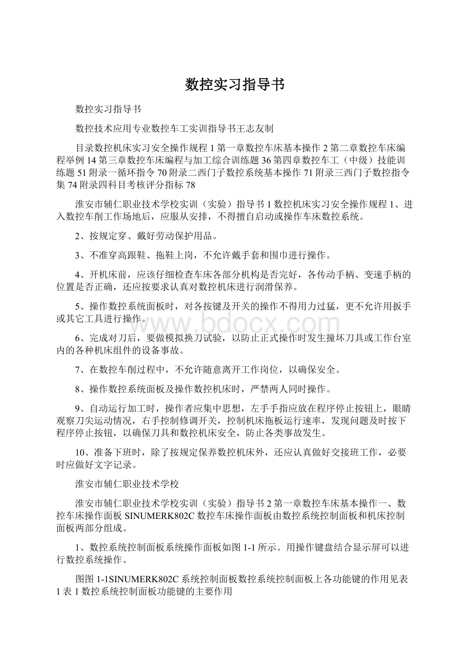 数控实习指导书Word格式.docx