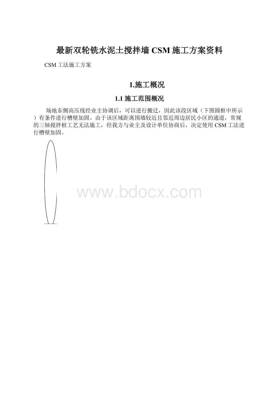 最新双轮铣水泥土搅拌墙CSM施工方案资料Word格式文档下载.docx_第1页