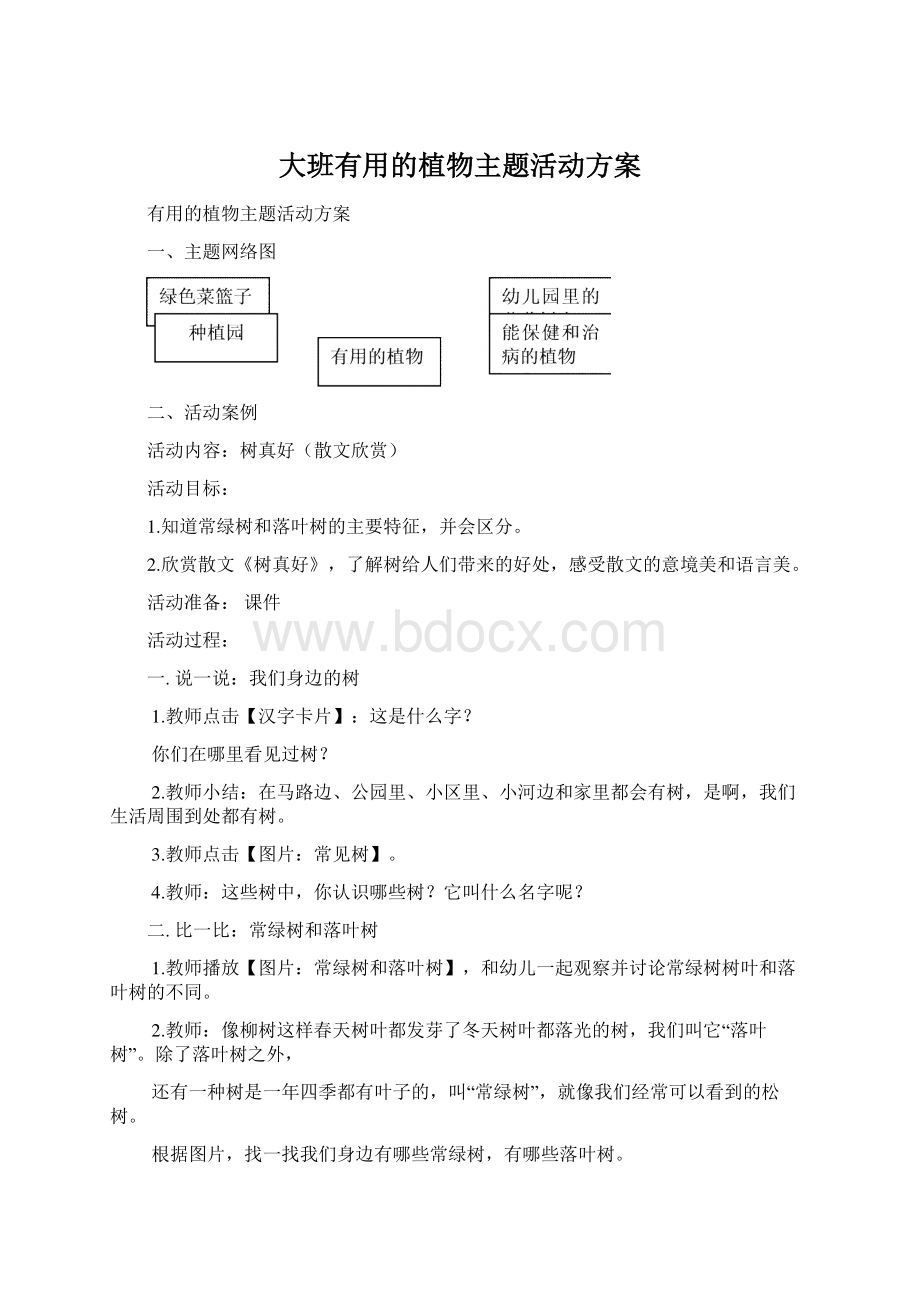 大班有用的植物主题活动方案Word格式.docx