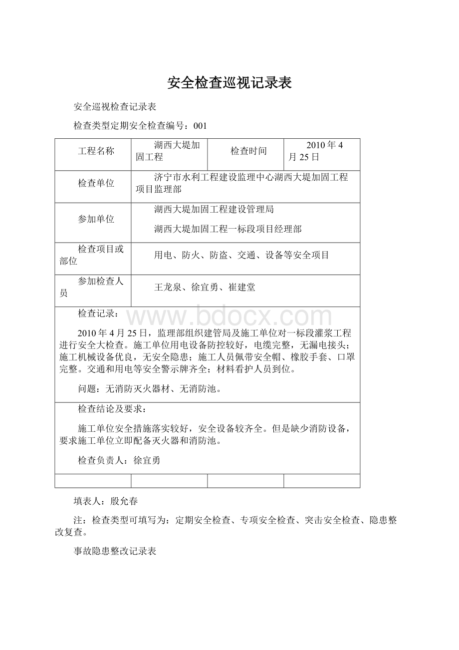 安全检查巡视记录表.docx