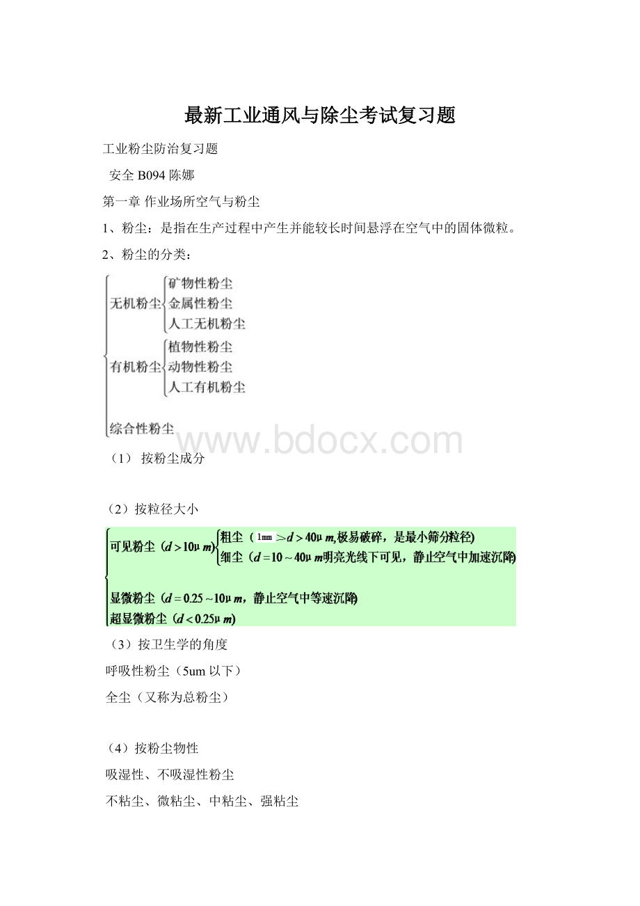 最新工业通风与除尘考试复习题.docx_第1页