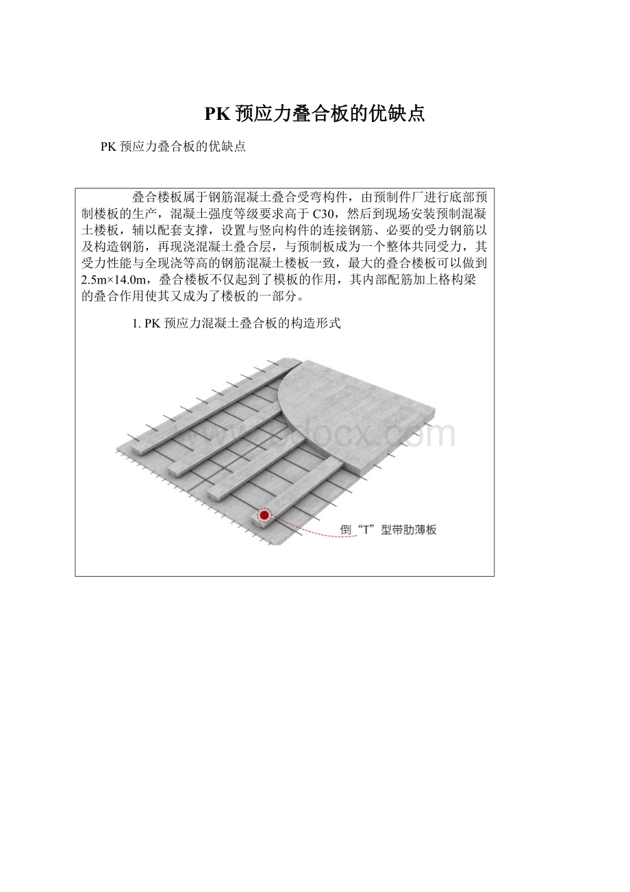 PK预应力叠合板的优缺点.docx