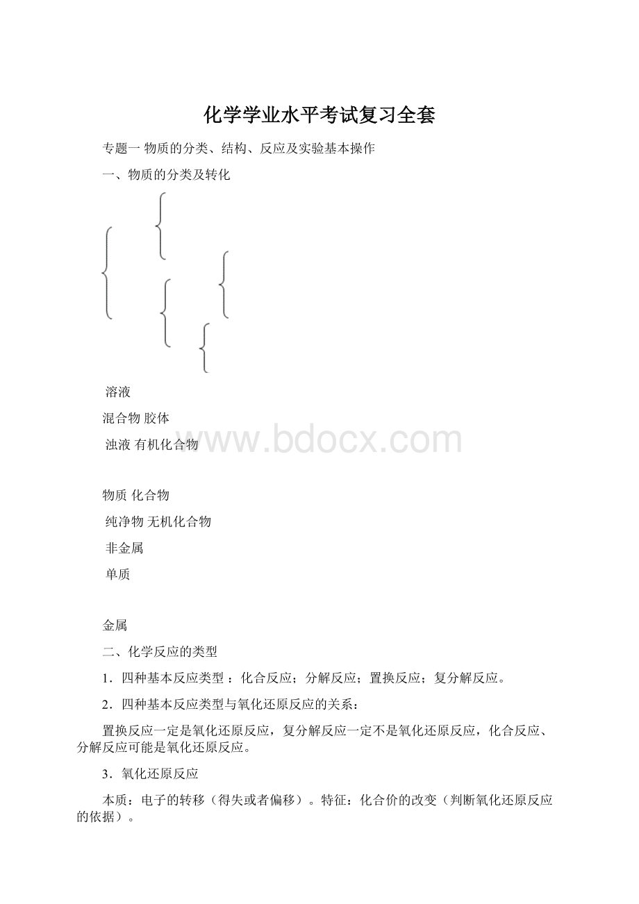 化学学业水平考试复习全套.docx