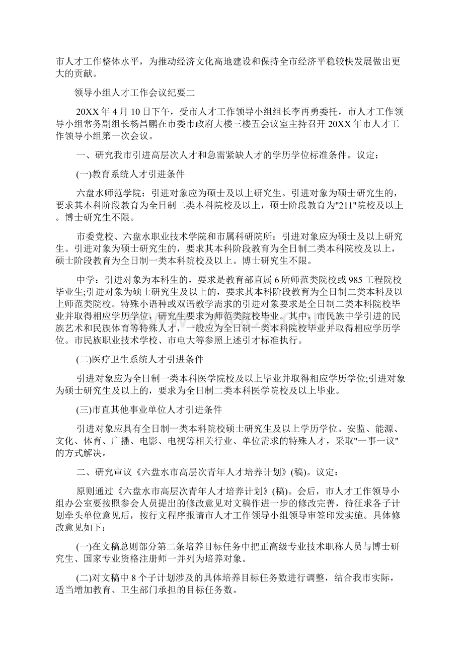 会议纪要 领导小组人才工作会议纪要.docx_第3页